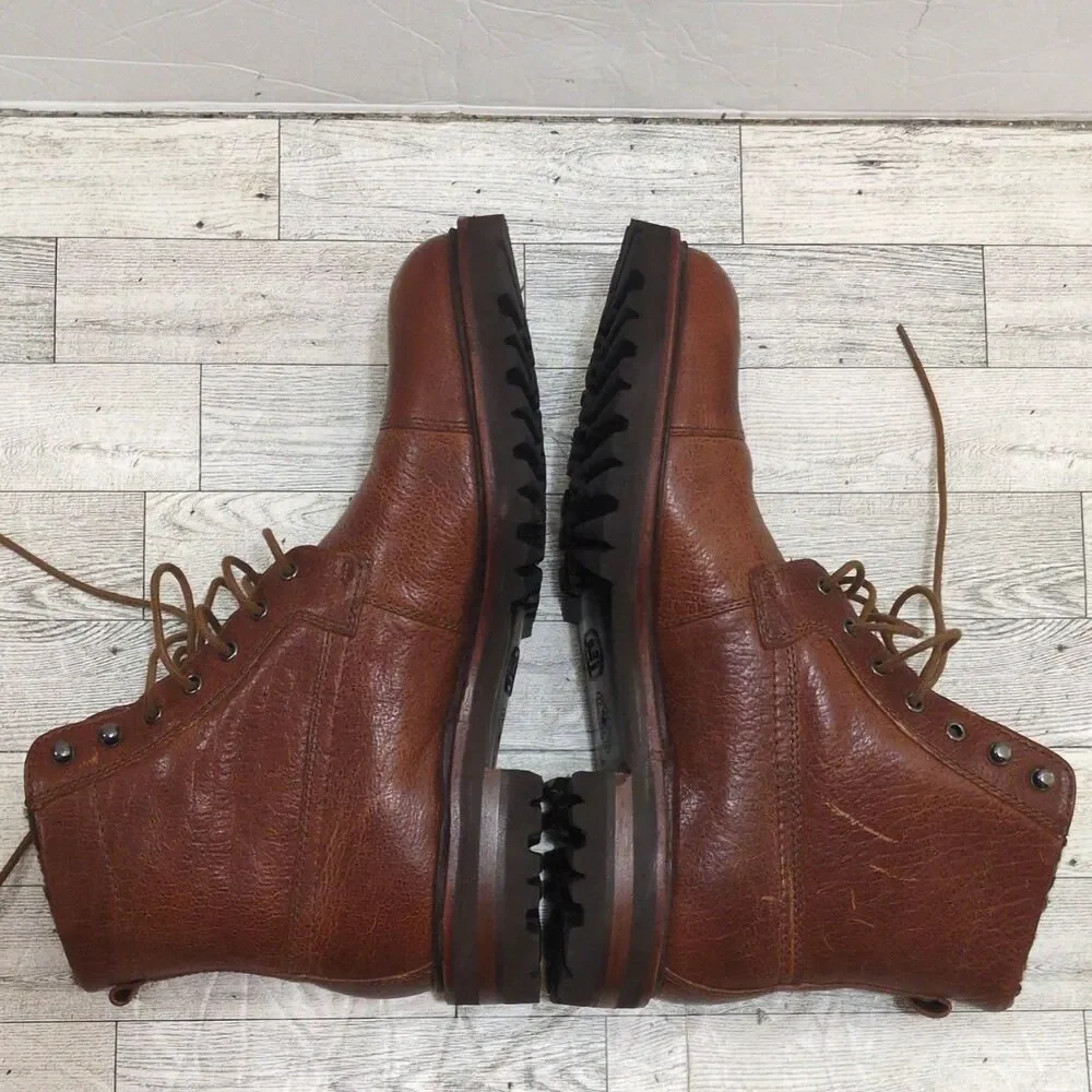 Johnston & Murphy Brown Leather Shearling Lined Lace-Up Ankle Boots US 9.5 M